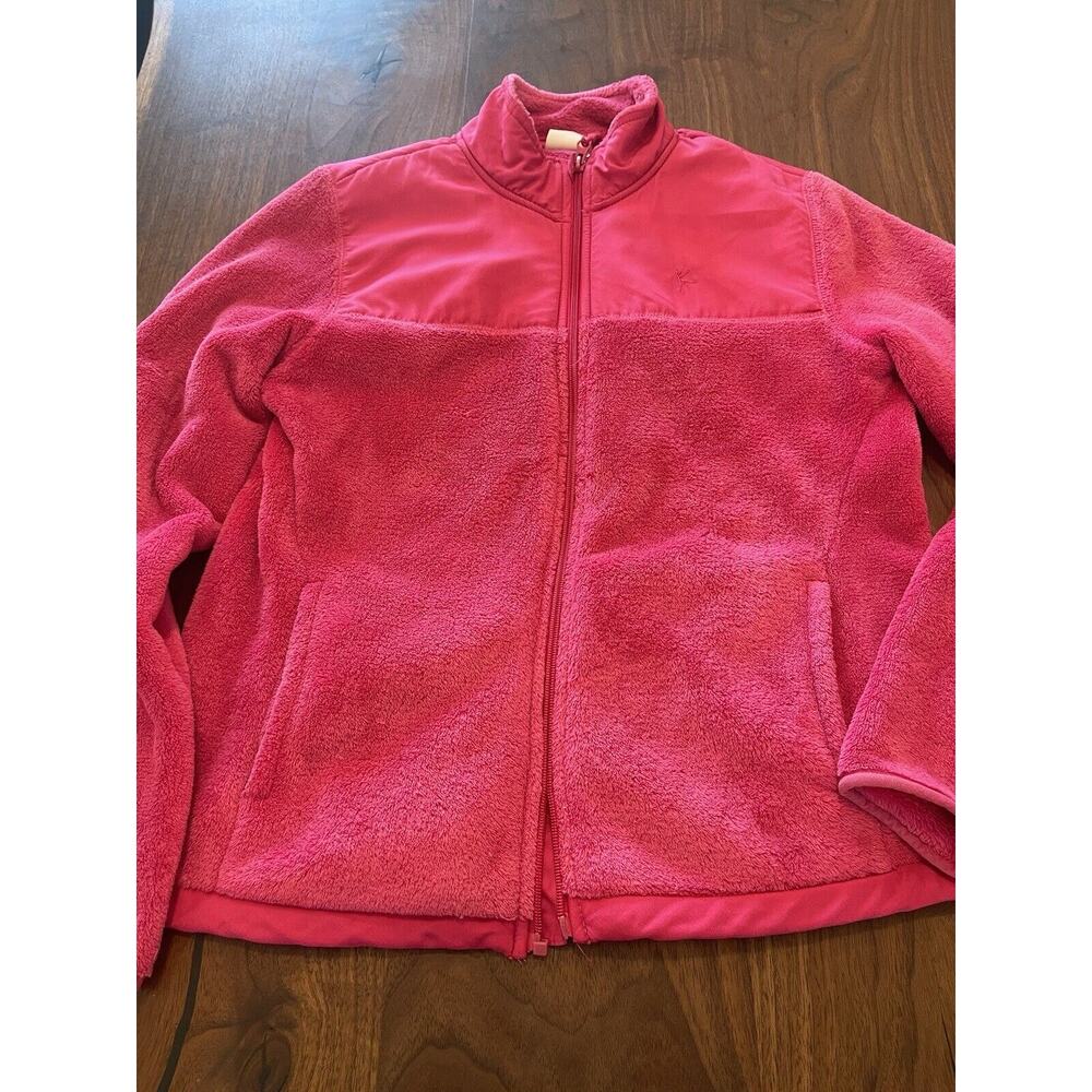 Daskin Womens Jacket M 8 10 hot pink fleece full zip pockets casual